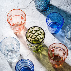 Glass Tumbler In Different Design & Colour