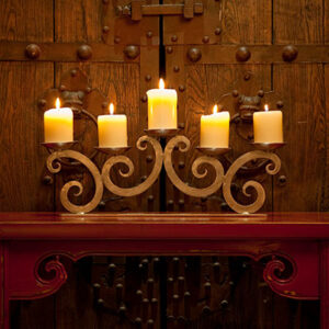 Metal Pillar Candle Holder